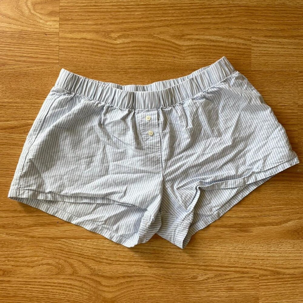 Brandy Melville Women's Blue and White Shorts